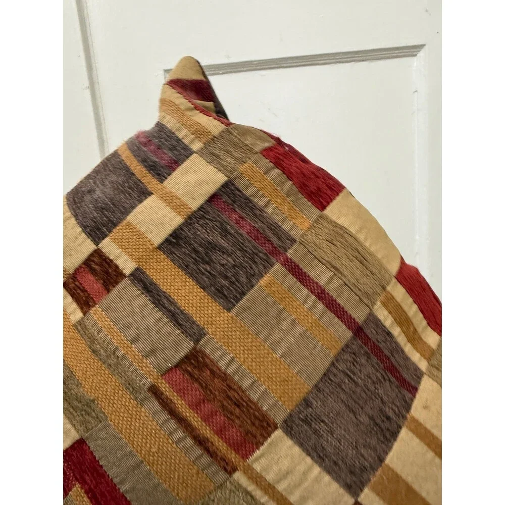 Earth-Tone Geometric Tapestry Throw Pillow